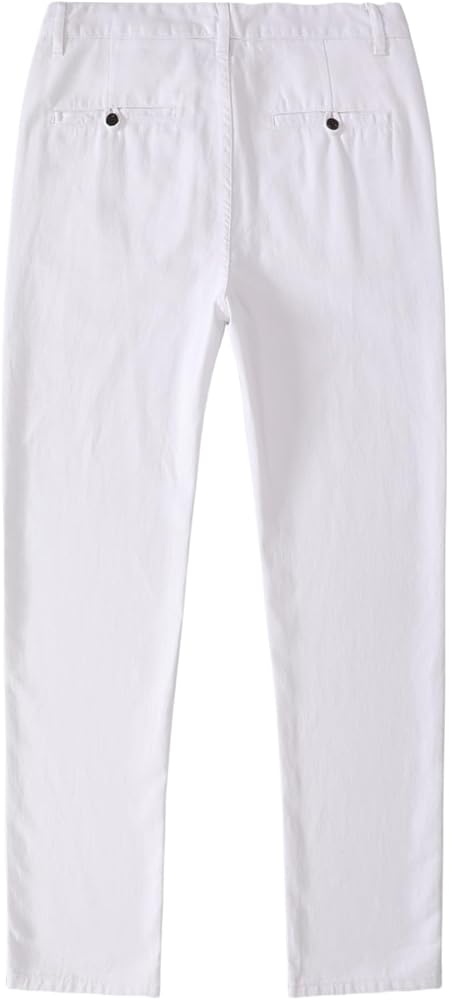 MZNBURAM Men's Classic-Fit Straight Casual Fashion Non-Stretch