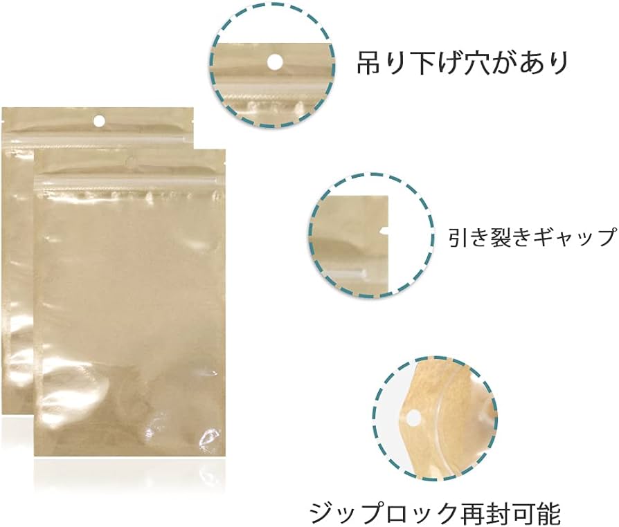 Amazon.co.jp: WACCOMT Pack 保存袋 透明パッケージ ポリ袋 ジッパー