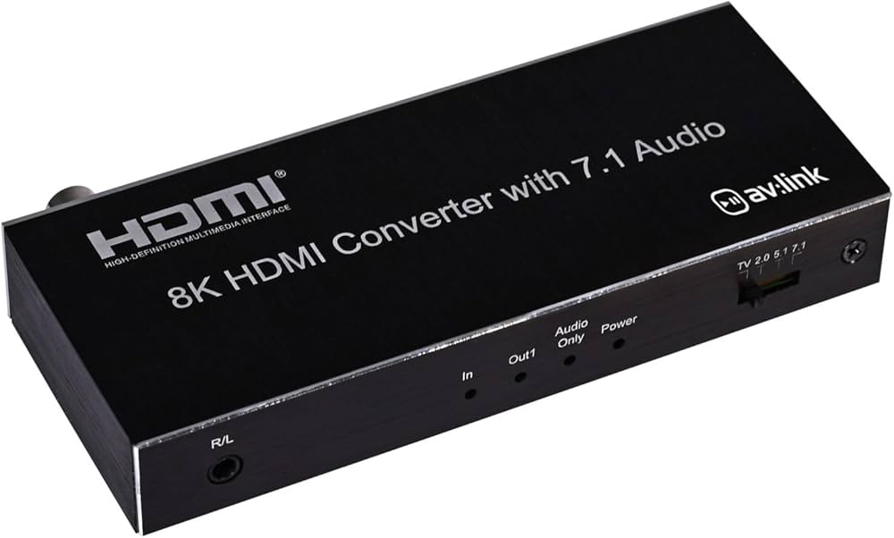 AV:Link 8K HDMI Audio Extractor | ARC to Optical, Toslink, Coaxial