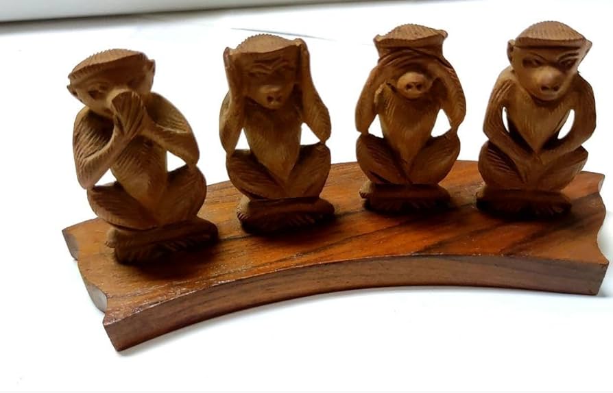 Amazon.co.jp: 三猿 みざるきかざるいわざる 四猿 見ざる 聞かざる