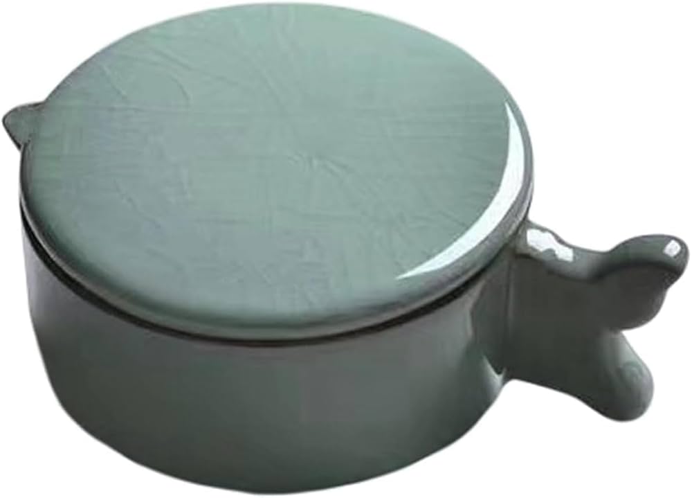 Amazon | 墨池 硯 レトロ 硯石 筆置き 青磁 円硯 書道液・顔彩用 筆架