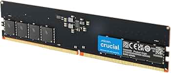 Crucial 32GB DDR5 RAM, 5600MHz (or 5200MHz or 4800MHz) Desktop