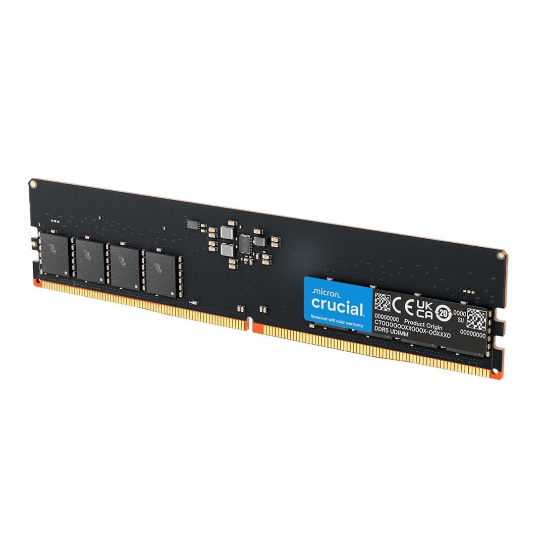 Crucial 32GB DDR5 RAM, 4800MHz CL40 Desktop Memory, UDIMM 288-Pin