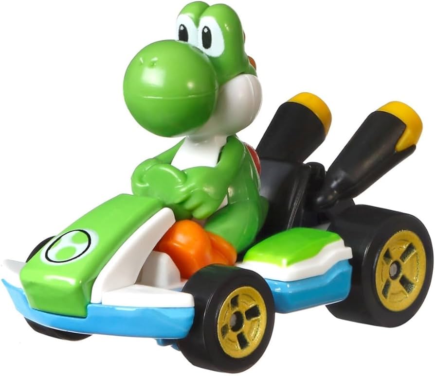 Amazon.com: Hot Wheels Mario Kart Yoshi, Standard Kart : Toys & Games