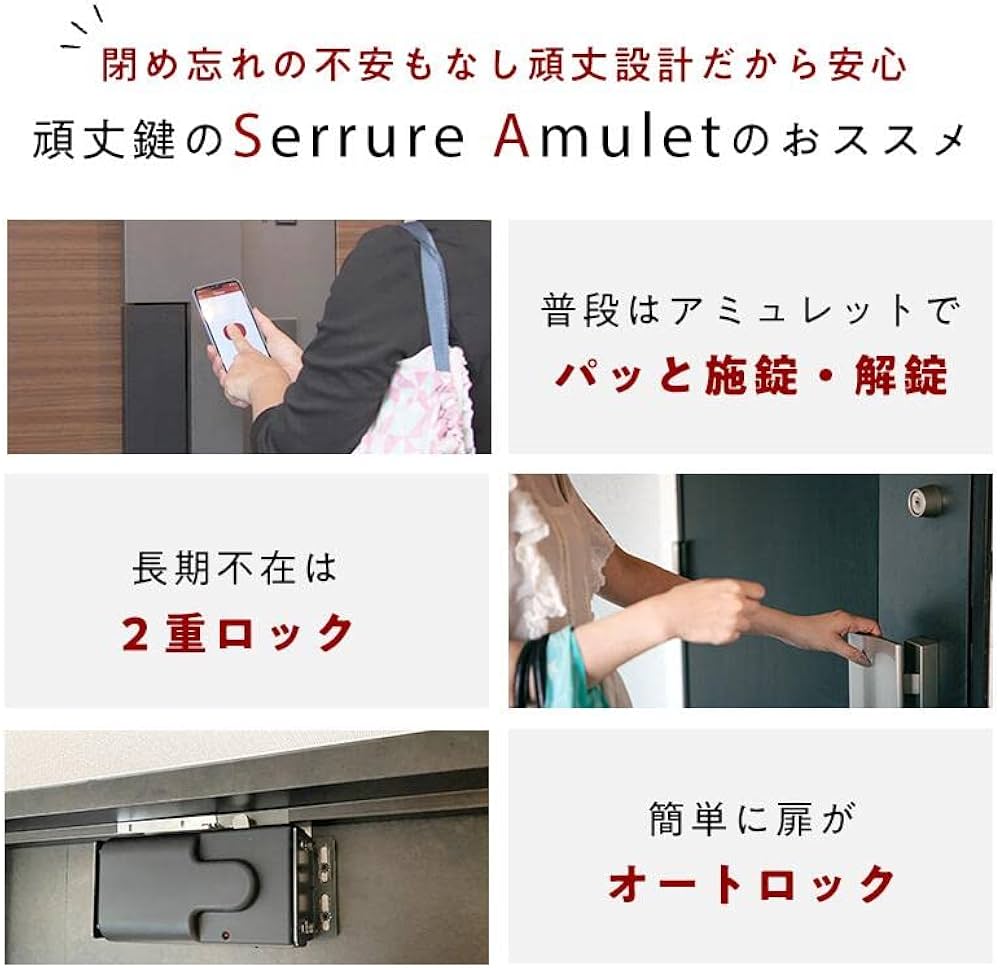 セリュールアミュレット らくらく電子錠黒テンキー、ワンタッチボタン付属