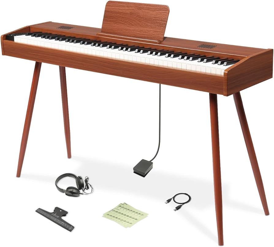 Amazon | 【ハンマーアクション鍵盤 木目調モデル】Longeye 電子ピアノ