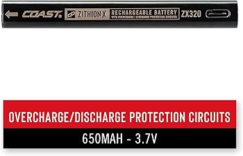 Coast ZX320 ZITHION-X Li-Ion Rechargeable Battery for The HP3R LED