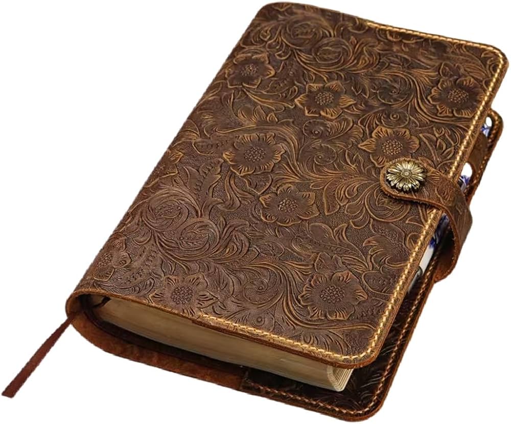 Amazon | エンボス加工花柄レザー 小型 中型 聖書カバー 本革 手帳