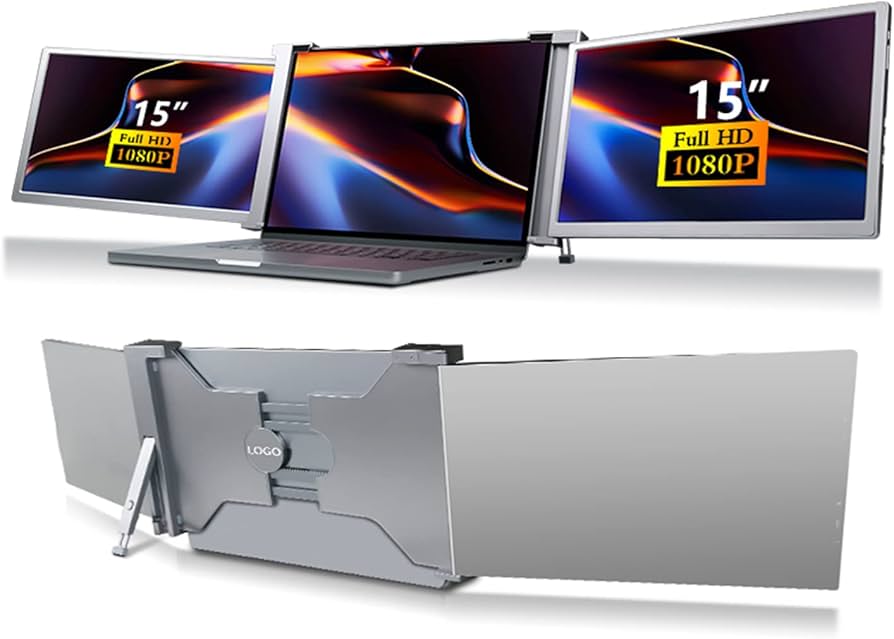 Amazon.co.jp: 15インチトリプルポータブルモニター、デュアルモニター