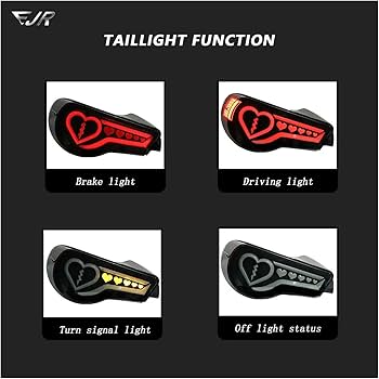 Amazon | 修正されたハート型 LED 駆動 LED ブレーキフロー リア