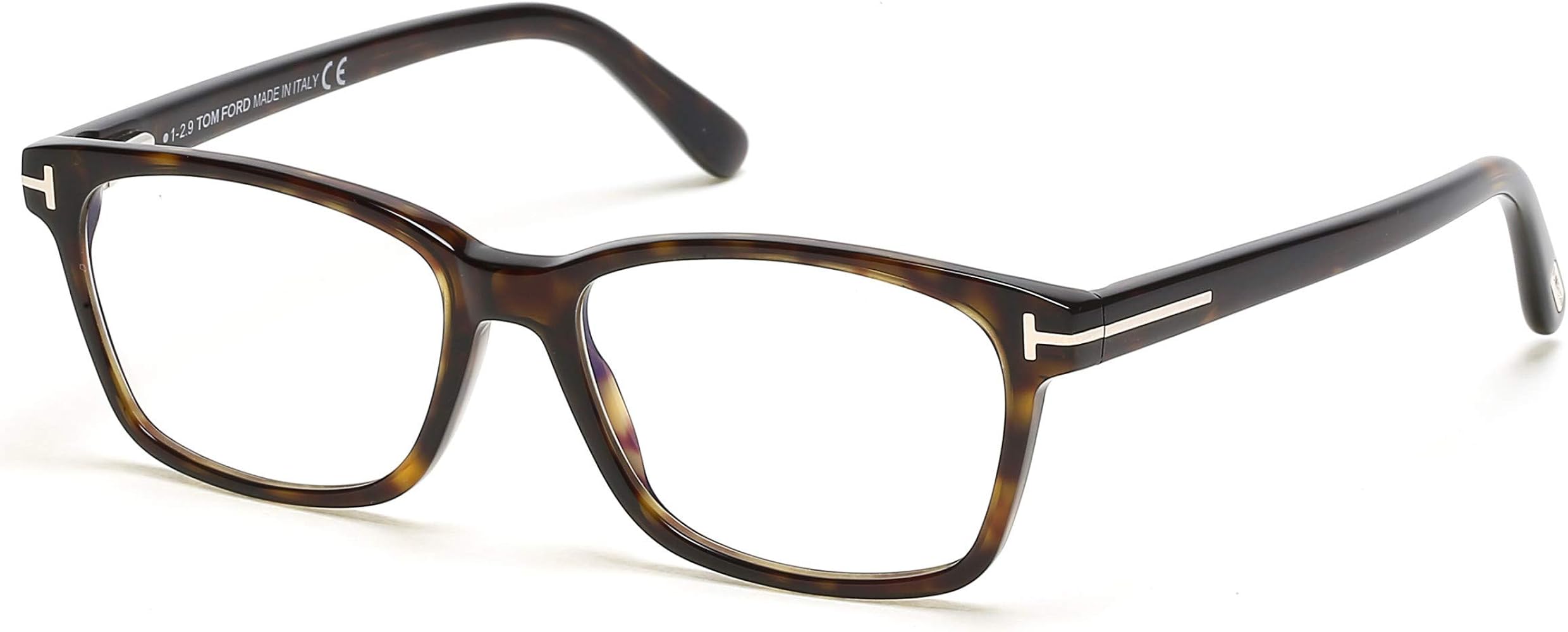 Eyeglasses Tom Ford FT 5713 -B 052 Shiny Dark Havana/Blue Block