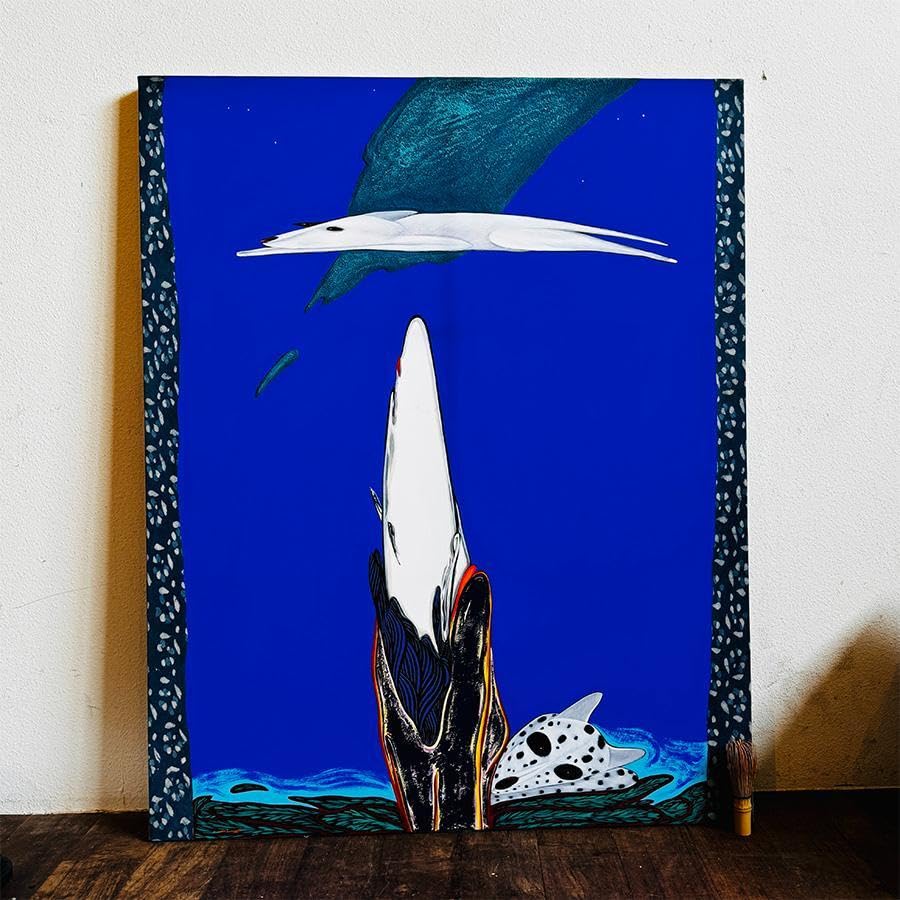 Amazon.co.jp: 安達博文 画 2003年作 たおやかに 40号 額寸縦111cm92