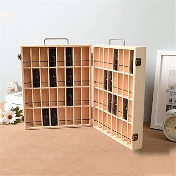 Amazon.co.jp: エッセンシャルオイル収納ボックス 72本用 木製