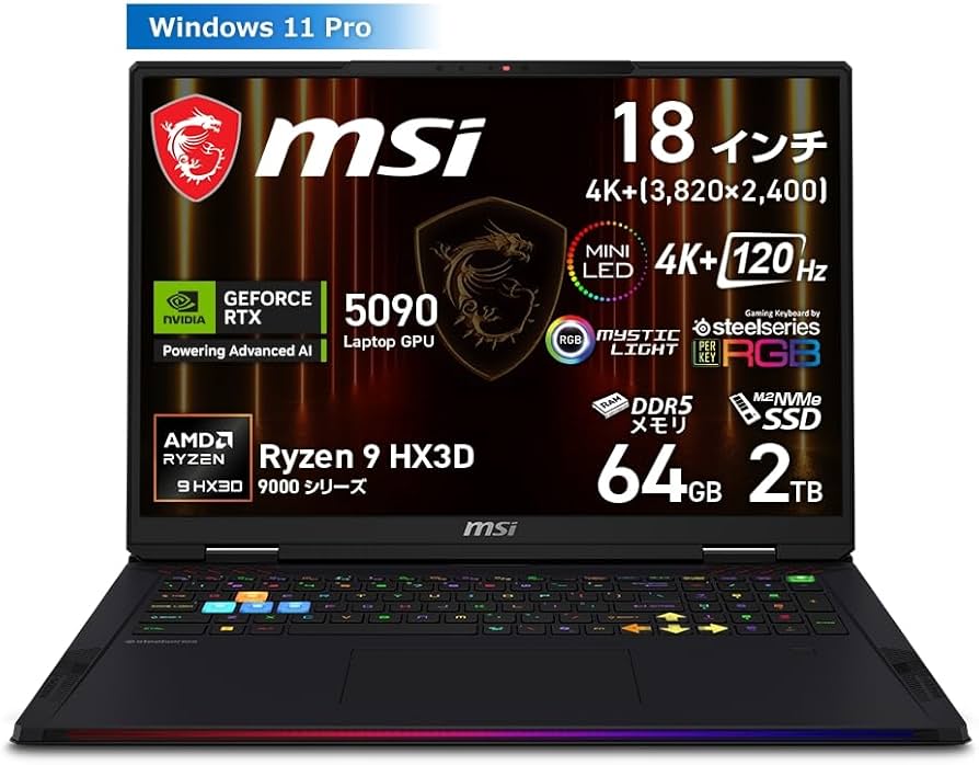 Amazon.co.jp: MSI ゲーミングノートPC Raider A18 HX メモリ 64GB SSD