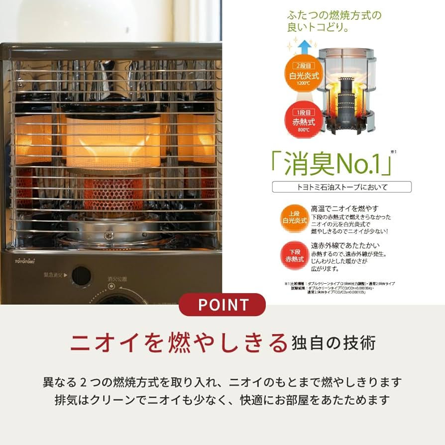 Amazon | 【トヨトミ】反射形 石油ストーブ ダブルクリーン 遠赤効果