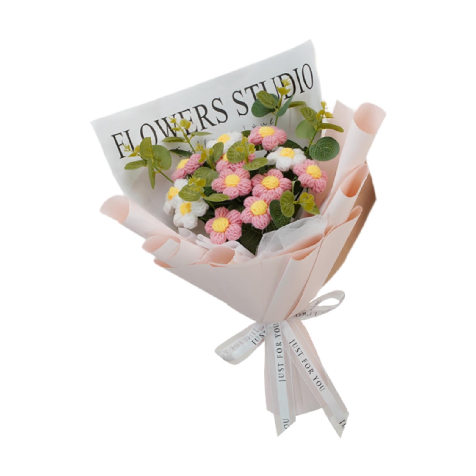 Amazon｜T Tooyful かぎ針編み花束 プリザーブドフラワー 装飾 完成