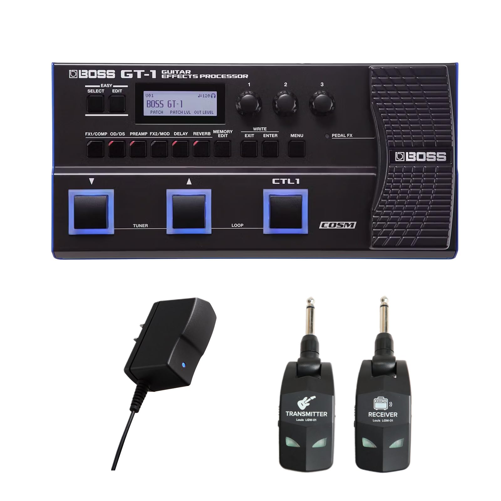 Amazon | BOSS GT-1 + 純正アダプター + LGW-01 ワイヤレスシステム