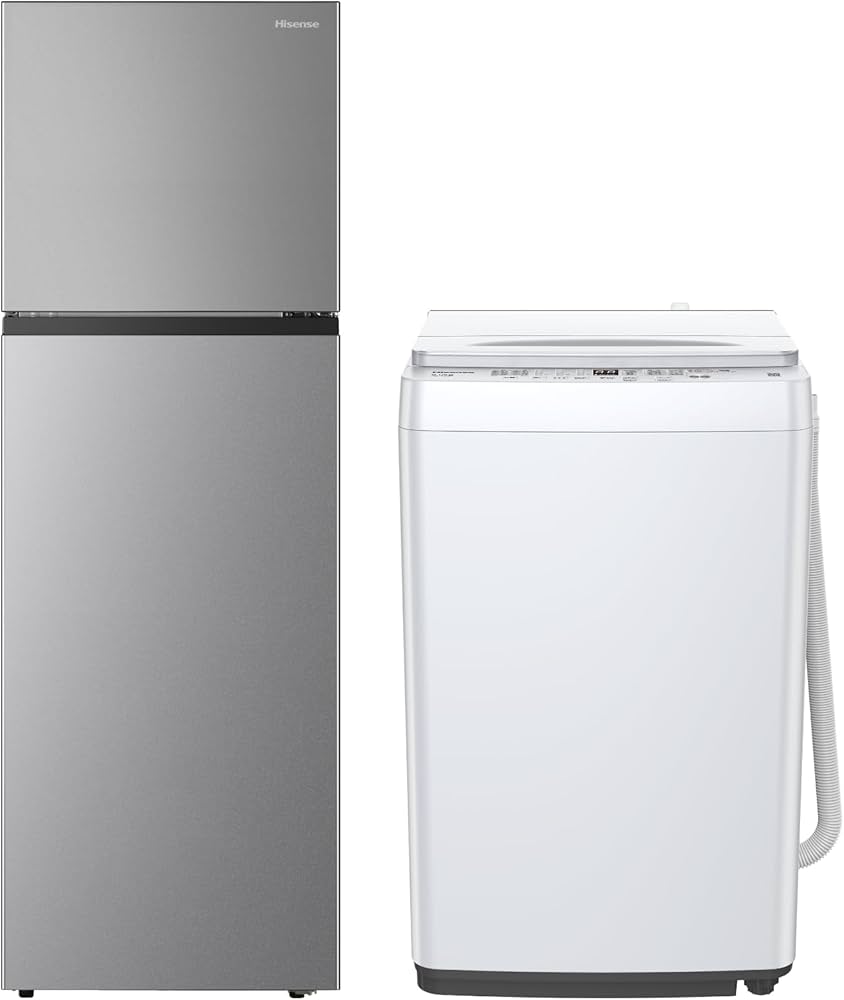 Amazon | 【新生活家電セット】ハイセンス 冷蔵庫250L 銀 & 洗濯機6