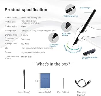 Amazon.com: Ophayapen Smart Pen+Mini notebok, Digital Pen Real