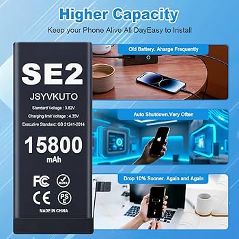 Amazon.com: JSYVKUTO 15800mAh Battery for iPhone SE2(SE 2020 2nd