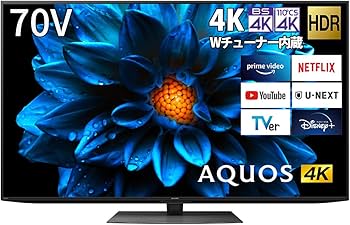 Amazon | シャープ 70V型 4K 液晶 テレビ AQUOS 4T-C70DN1 N-Black