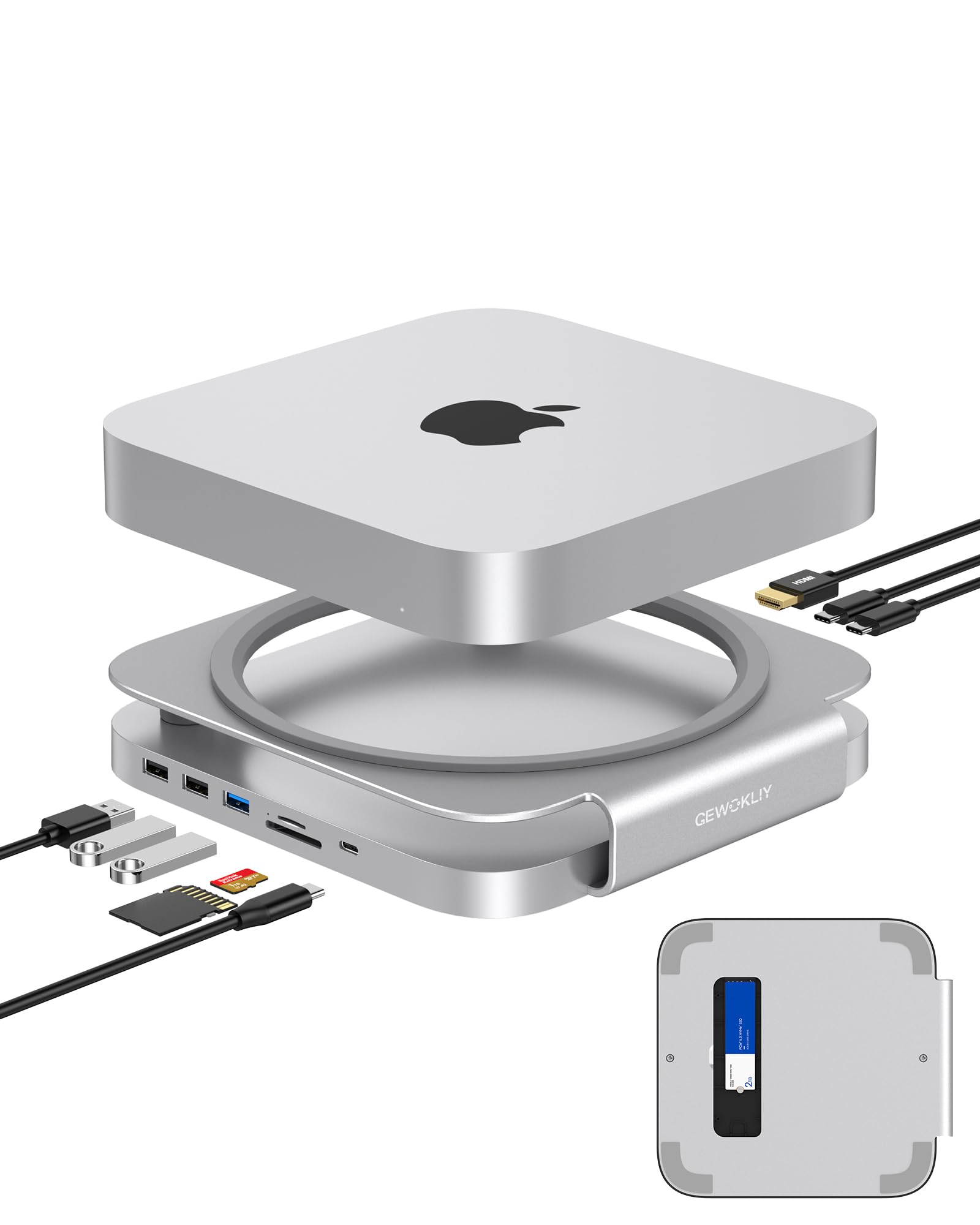 Mac mini M4用ドック 10-IN-1 ハブ 10Gbps Mac mini M4用ドック 10-IN