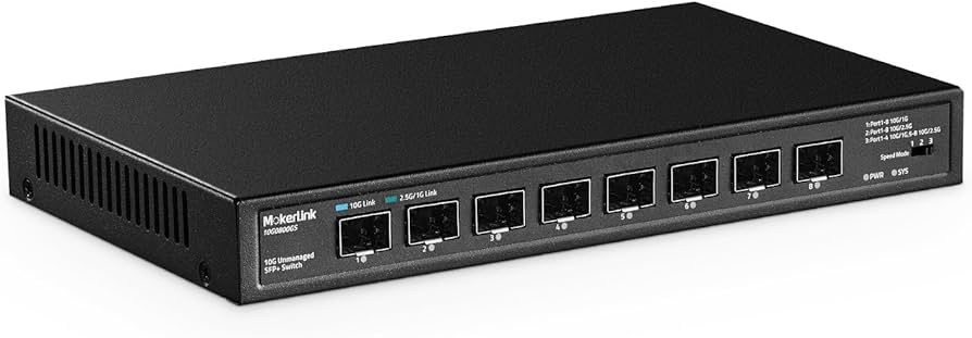 Amazon.com: MokerLink 8 Port 10Gbps SFP+ Switch, Support 1G/2.5G