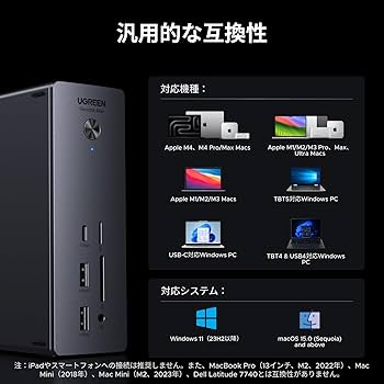 Amazon.co.jp: UGREEN Revodok 13-in-1 Thunderbolt 5 ドッキング