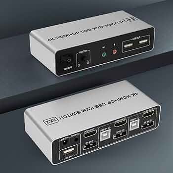 Amazon.co.jp: 2ポートHDMI + DisplayPort デュアルモニター kvm