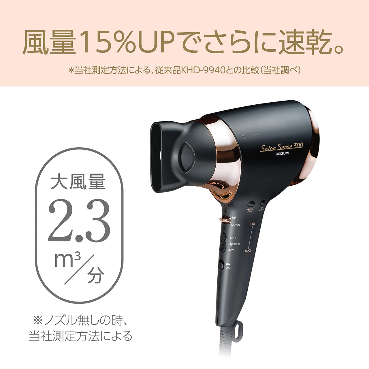 Amazon | コイズミ ヘアドライヤー イオンバランス サロンセンス 300