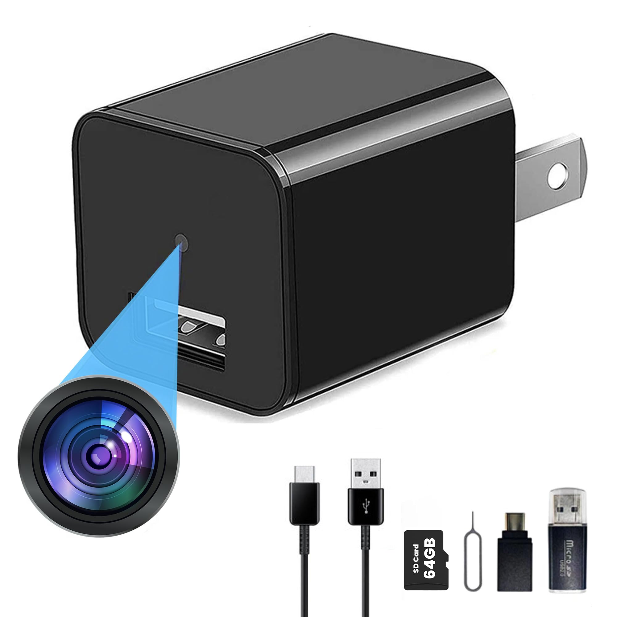 Amazon.co.jp: フルHD USB充電カメラ - 1080P隠しカメラ スパイカメラ