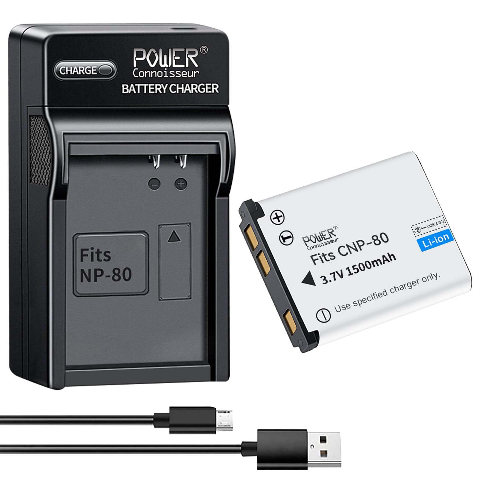 Amazon | 【 Power-connoisseur製 】Casio対応 NP-80 3.7V 1500mAh交換