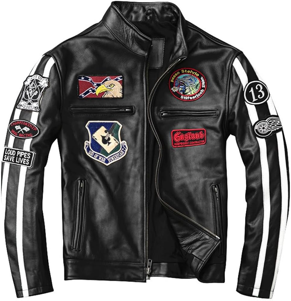 Amazon.co.jp: [VIIBOY] ライダースジャケット 本革 革ジャン 本革