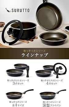Amazon | 【スルッと 長持ち 】 SURUTTO フライパン 鍋セット 5点 20cm
