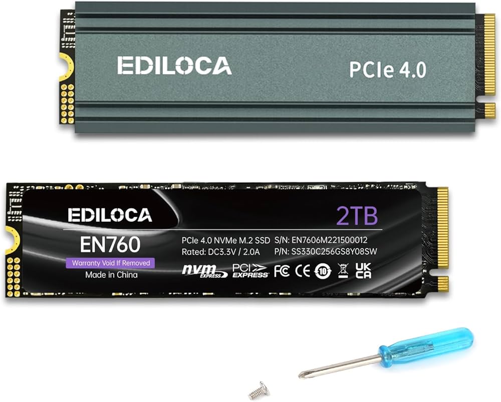 Amazon | Ediloca EN760 SSD ヒートシンク付き 2TB PCIe Gen4x4 NVMe M