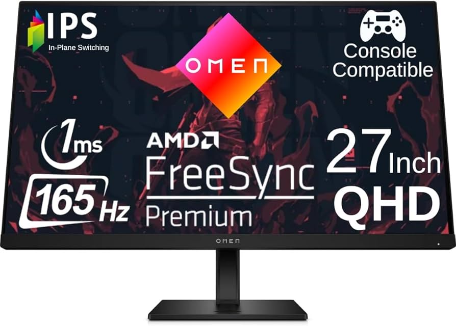 Amazon.com: HP OMEN 27q 27 inch QHD Gaming Monitor 165Hz IPS 1ms