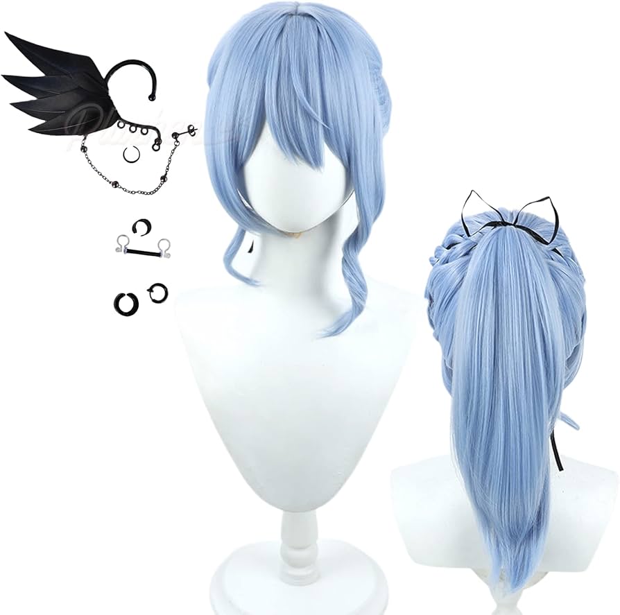 Amazon.co.jp: Plazhen コスプレ ウィッグ ＋ 耳飾り 星街すいせい