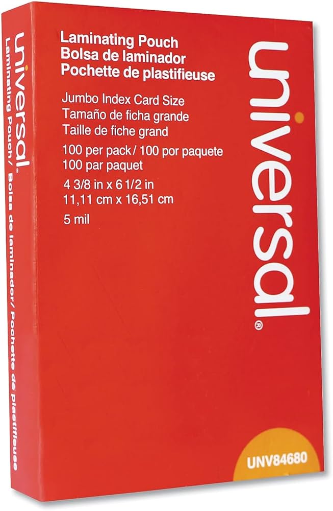 Amazon.com: UNV84680 Universal 84680 Clear Laminating Pouches, 5