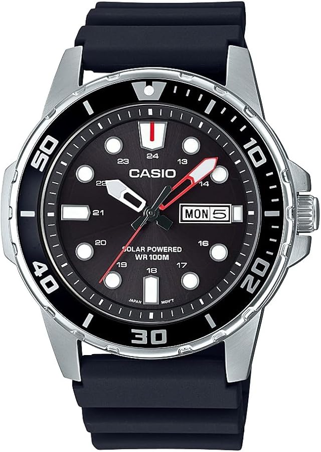 Casio Men's Solar Powered Stainless Steel Quartz Resin Strap