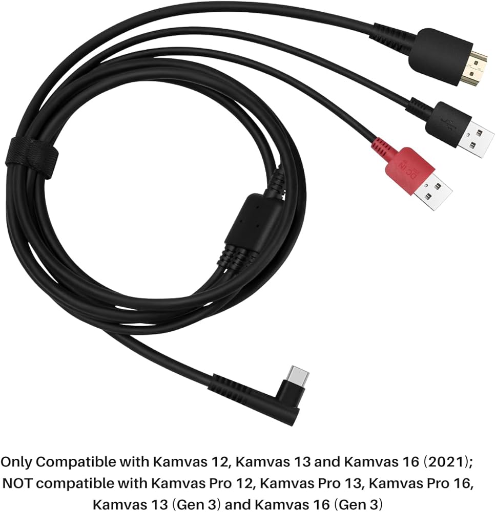 Amazon.com: HUION CB05A 3-in-1 Cable, Compatible with Kamvas 12/13