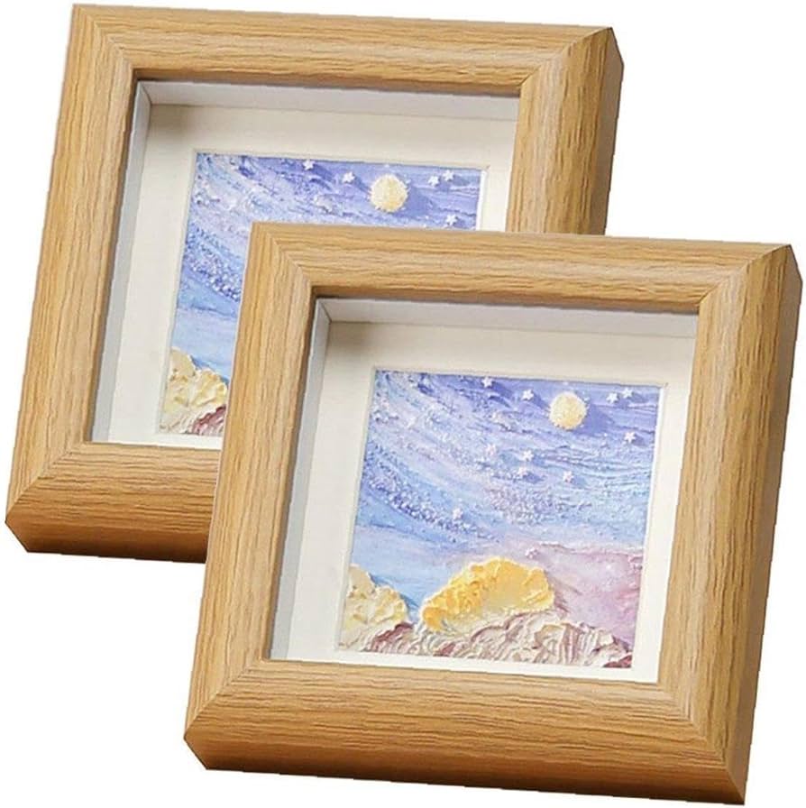 Amazon.co.jp: ミニ 額縁 フレーム 木製 レトロ スクエア フォト