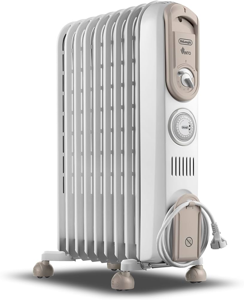 De'Longhi Vento Series V550918T.WB Electric Oil Heater, Low