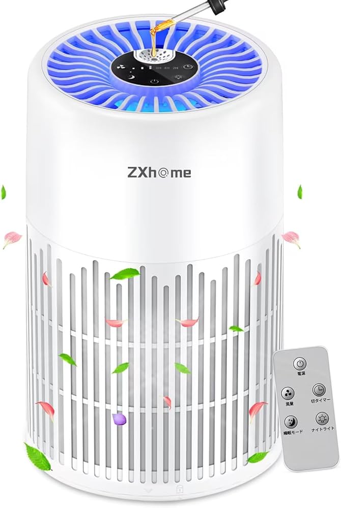 Amazon.co.jp: ZXhome 空気清浄機 「360°全方向吸収＆リモコン付属