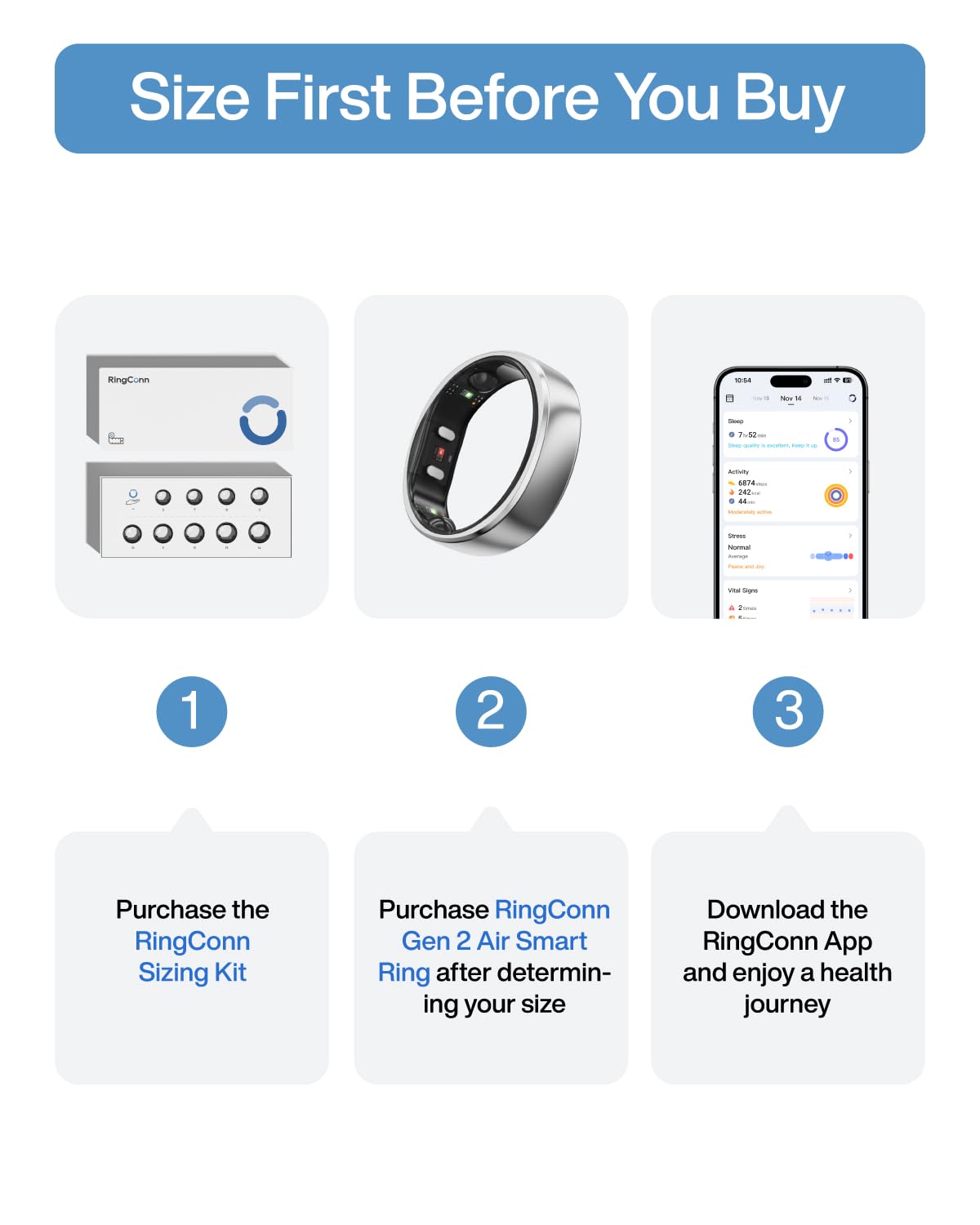 Amazon.com: RingConn Gen 2 Air, Ultra-Thin AI Smart Ring, 10-Day
