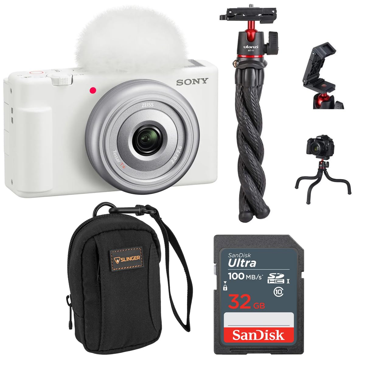 Amazon | Sony Vlogカメラ ZV-1F ホワイトバンドル 32GB SDカード付き