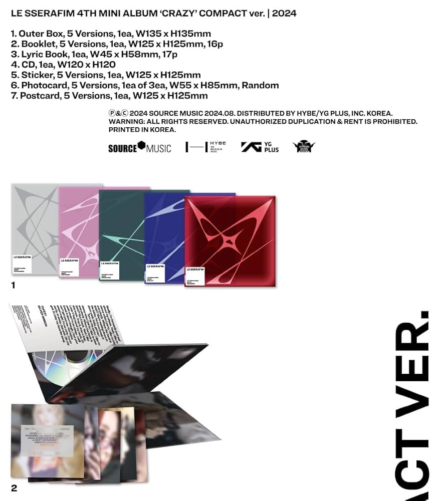 LE SSERAFIM - 4th Mini Album Crazy [Compact ver.] (KAZUHA ver