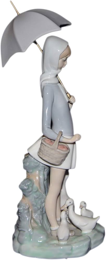 Amazon.co.jp: Lladro 「傘とガチョウを持つ少女」 コレクション