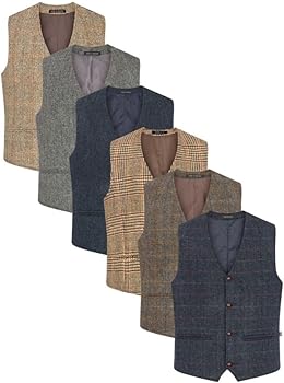 Walker and Hawkes Men's Harris Tweed Dalson Waistcoat - Tweed Vest