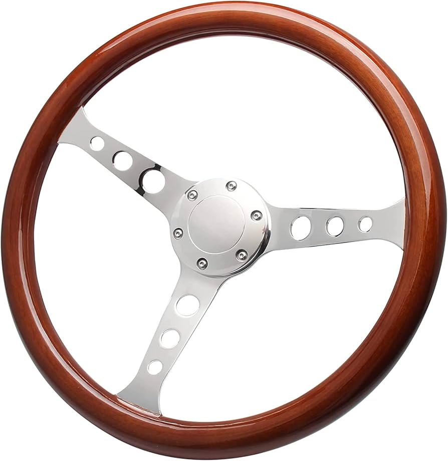 Amazon | 車用ハンドル 直径380mm 15インチ 車用ステアリング