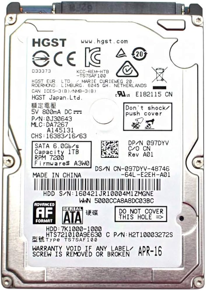 Amazon | HGST 1TB HDD 7.2K RPM 2.5インチ 6Gb/s SATA ハードディスク